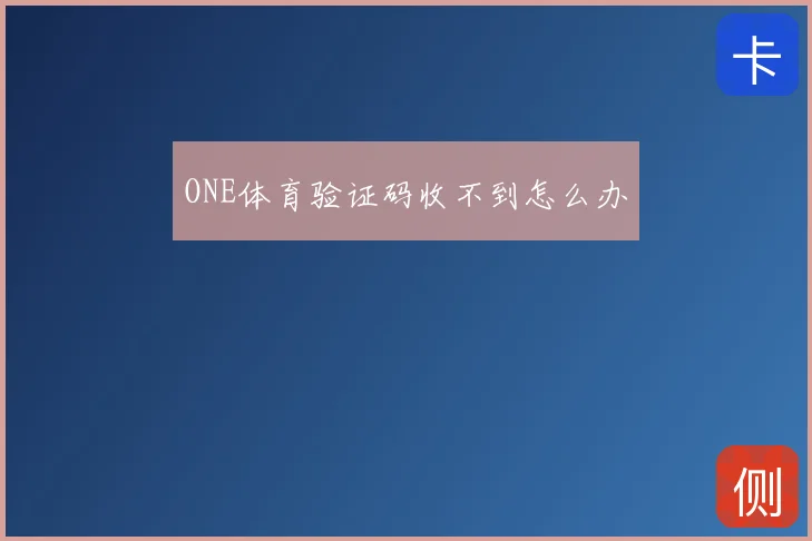 ONE体育验证码收不到怎么办